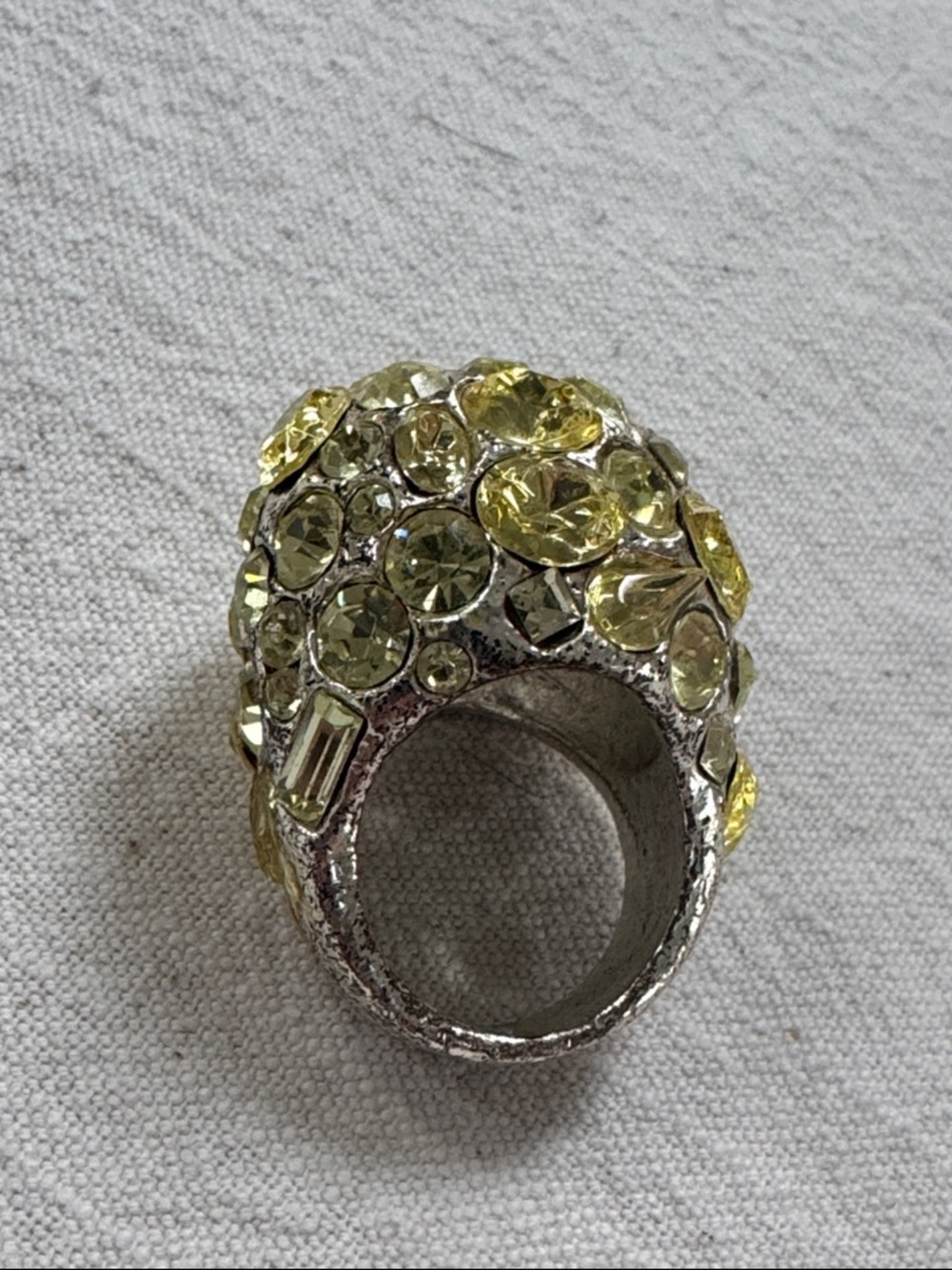 Marc Jacobs Yellow Crystal Dome Cocktail Ring - Picture 2 of 5